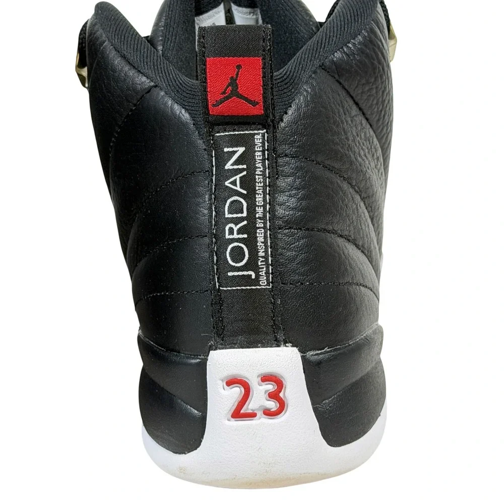 Air Jordan 12 Retro GS Playoffs Black White Varsity Red 153265-006 Size 7Y Men 7